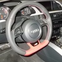 Перетяжка руля натуральной кожей на Audi 